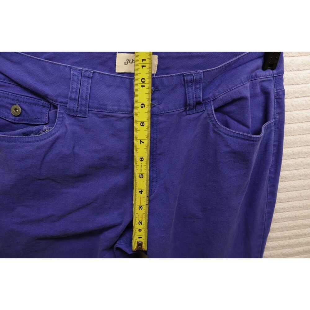 St. Johns Bay Ladies Denim Capri Pants-Bright Blue Size 12 Rare Y2K Casual Party - Picture 7 of 7